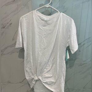 Nordstrom abound knot front white tee shirt
